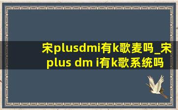 宋plusdmi有k歌麦吗_宋plus dm i有k歌系统吗